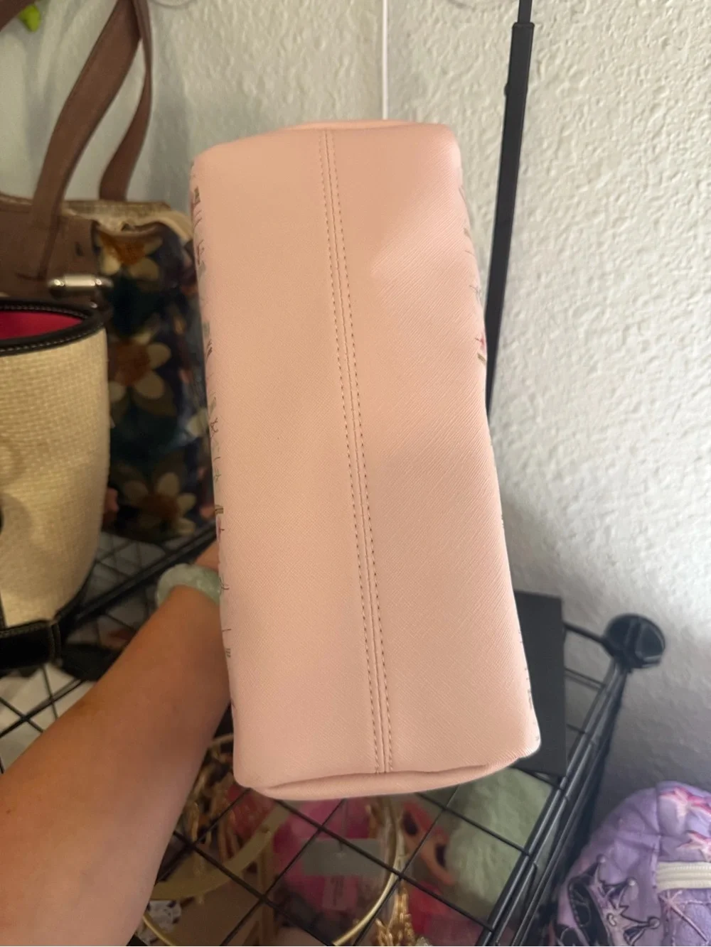 Vince Camuto Pink Wildflower Floral Makeup Bag - NWT - Saffiano Cosmetic Pouch